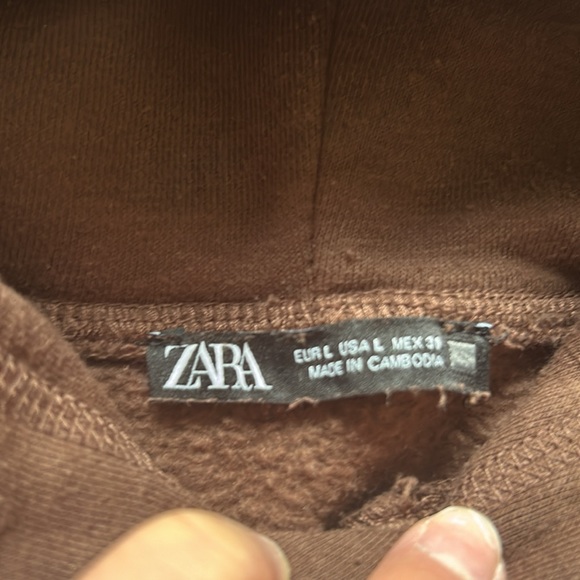 Brown Zara cropped hoodie - Picture 2 of 3
